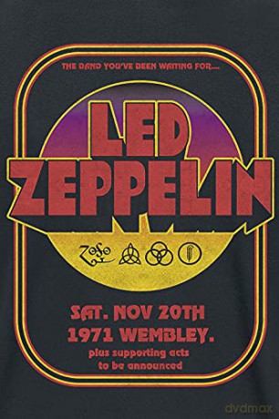 Led Zeppelin: Unisex T-Shirt: 1971 Wembley (Black) (Small)
