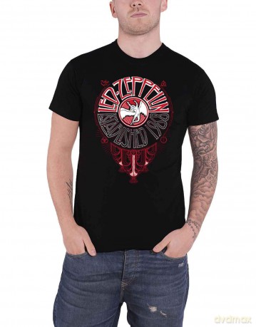 Led Zeppelin: Unisex T-Shirt: Deco Circle (Black) (Large)