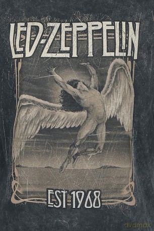 Led Zeppelin: Unisex T-Shirt: Faded Falling (Black) (XX-Large)