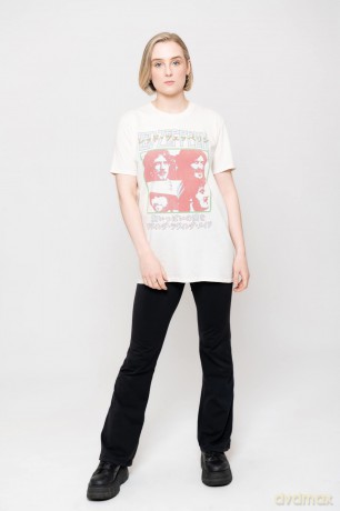 Led Zeppelin: Unisex T-Shirt: Japanese Poster (Natural) (XX-Large)