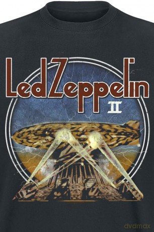 Led Zeppelin: Unisex T-Shirt: LZII Searchlights (Black) (Large)