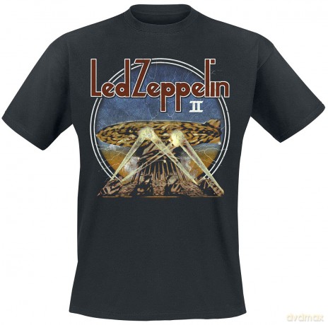 Led Zeppelin: Unisex T-Shirt: LZII Searchlights (Black) (Medium)
