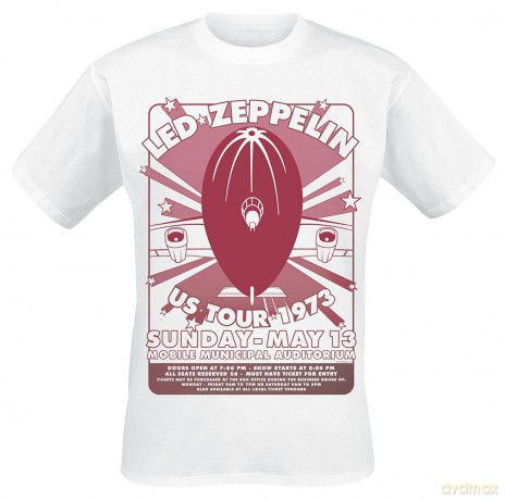 Led Zeppelin: Unisex T-Shirt: Mobile Municipal (White) (XX-Large)