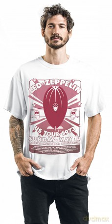 Led Zeppelin: Unisex T-Shirt: Mobile Municipal (White) (XX-Large)