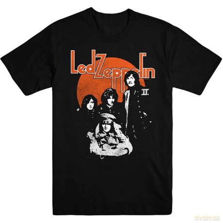 Led Zeppelin: Unisex T-Shirt: Orange Circle (Black) (Large)