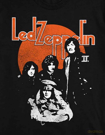 Led Zeppelin: Unisex T-Shirt: Orange Circle (Black) (X-Large)