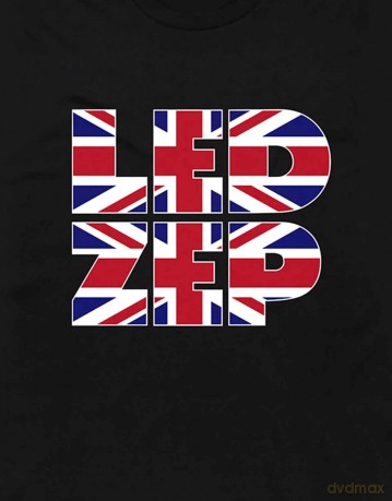 Led Zeppelin: Unisex T-Shirt: Union Jack Type (Black) (Large)