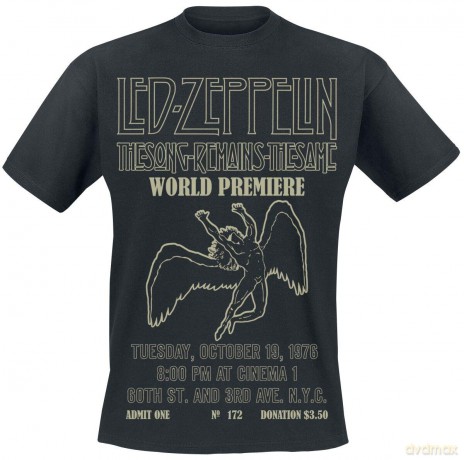 Led Zeppelin: Unisex Tee: TSRTS World Premier (X-Large)