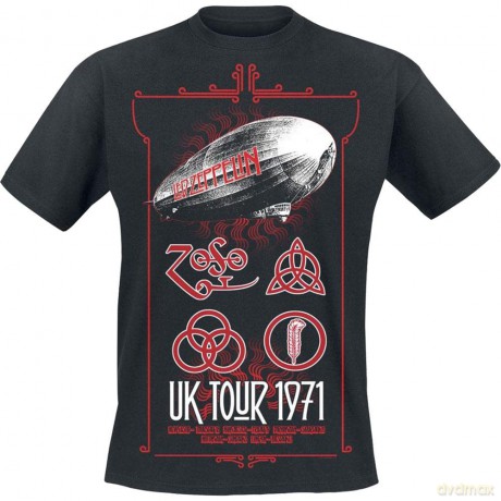 Led Zeppelin: Unisex Tee: UK Tour '71. (Large)