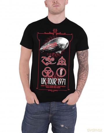Led Zeppelin: Unisex Tee: UK Tour '71. (Large)