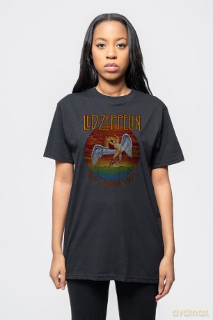 Led Zeppelin: Unisex Tee: USA Tour '75. (Small)