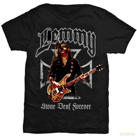 Lemmy: Men's Tee: Iron Cross Stone Deaf Forever (Small)