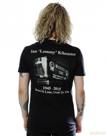 Motorhead: Lemmy Men's Tee: Lived to Win with Back Printing (Medium)