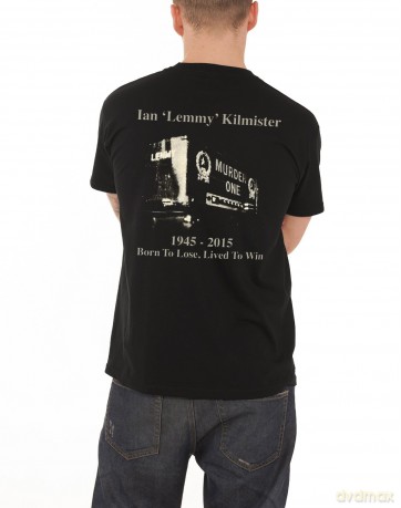 Motorhead: Lemmy Men's Tee: Lived to Win with Back Printing (Small)