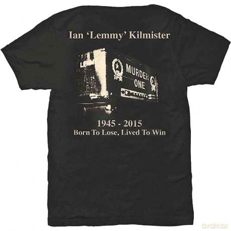 Motorhead: Lemmy Men's Tee: Lived to Win with Back Printing (X-Large)