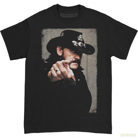 Lemmy: Men's Tee: Pointing Photo with Back Printing (Large)
