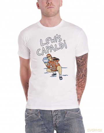 Lewis Capaldi: Unisex T-Shirt: Snow Leopard (White) (Medium)