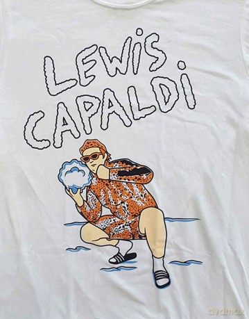 Lewis Capaldi: Unisex T-Shirt: Snow Leopard (White) (Small)