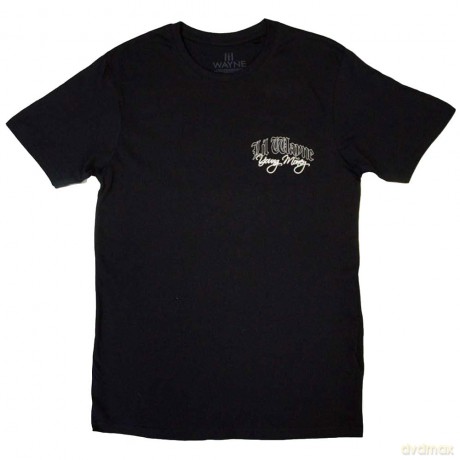 Lil Wayne: Unisex T-Shirt: Face Infill (Black) (Back Print) (Medium)