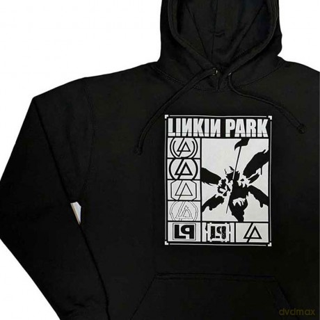 Linkin Park: Unisex Pullover Hoodie: Logos Rectangle (Black) (Large)