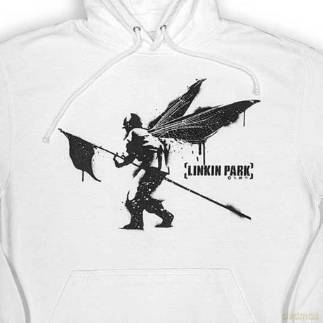 Linkin Park: Unisex Pullover Hoodie: Street Soldier (White) (Small)
