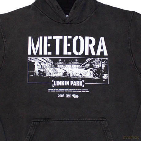 Linkin Park: Unisex Stone Wash Pullover Hoodie: Meteora Wall Art (Charcoal Grey) (Small)