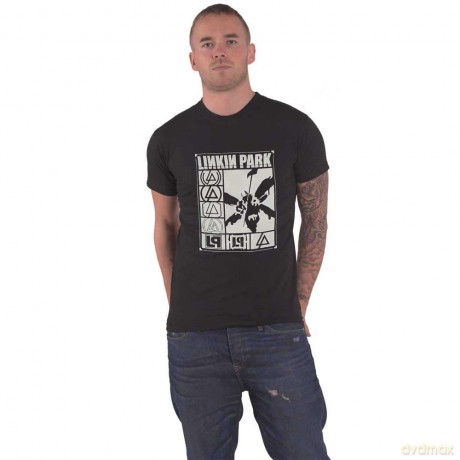 Linkin Park: Unisex T-Shirt: Logos Rectangle (Black) (Small)