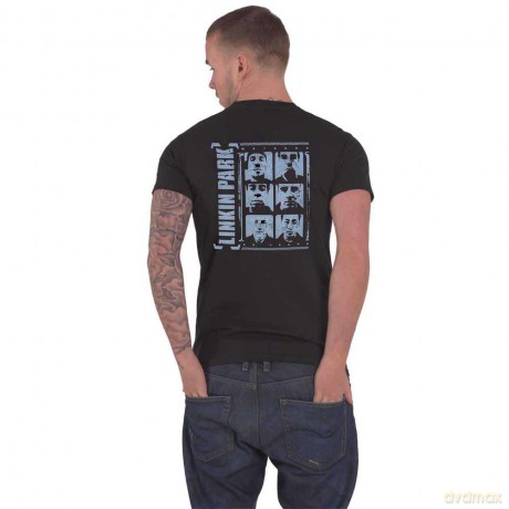 Linkin Park: Unisex T-Shirt: Meteora Portraits (Black) (Back Print) (Large)