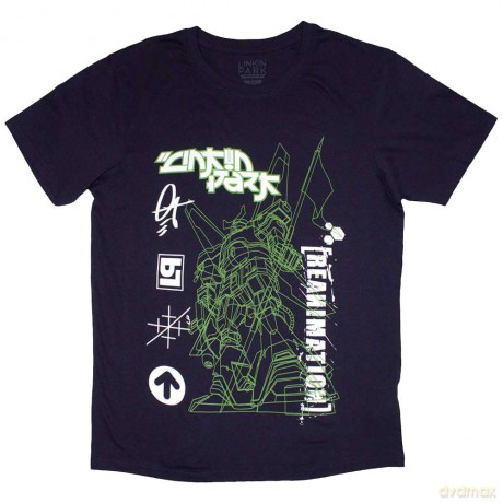 Linkin Park: Unisex T-Shirt: Reanimation Robot Sketch (Navy Blue) (Medium)