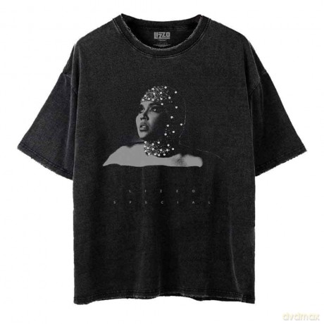 Lizzo: Unisex T-Shirt: Special B&W Photo (Black) (Wash Collection) (Large)