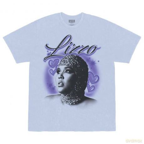 Lizzo: Unisex T-Shirt: Special Hearts Airbrush (Blue) (Large)