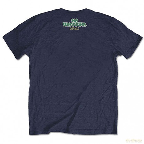 Logic: Unisex T-Shirt: Wavy (Navy Blue) (Back Print) (Medium)