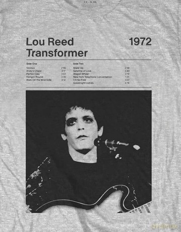 Lou Reed: Unisex T-Shirt: Transformer Track List (Marl Grey) (Large)
