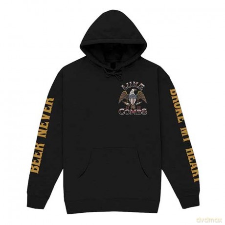 Luke Combs: Unisex Pullover Hoodie: Tour '23 Eagle (Black) (Back Print & Ex-Tour) (Small)