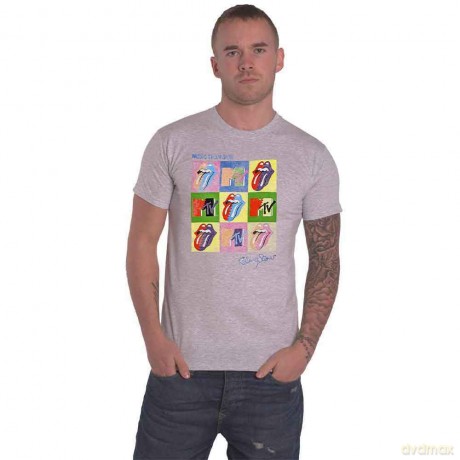 Mtv: MTV Unisex T-Shirt: Rolling Stones Warhol Squares (Grey) (XX-Large)