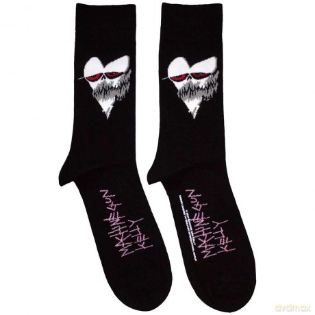 Machine Gun Kelly: Unisex Ankle Socks: Heart Face (Black) (UK Size 7 - 11)