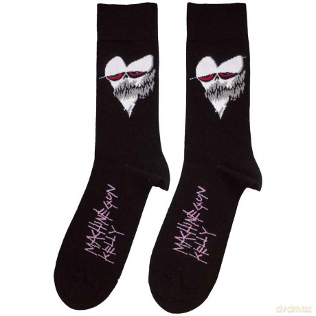 Machine Gun Kelly: Unisex Ankle Socks: Heart Face (Black) (UK Size 7 - 11)