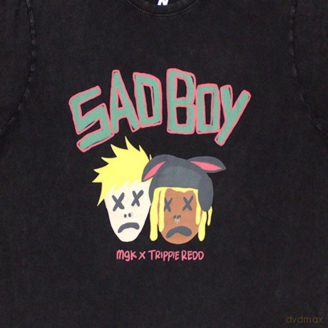 Machine Gun Kelly: Unisex Stone Wash T-Shirt: Sad Boy (Black) (Medium)