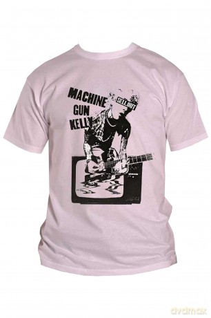 Machine Gun Kelly: Unisex T-Shirt: TV Warp (White) (X-Large)