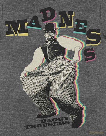 Madness: Unisex T-Shirt: Baggy Trousers (Heather Grey) (Small)