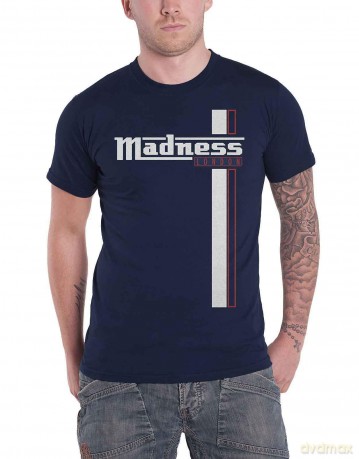 Madness: Unisex T-Shirt: Stripes (Navy Blue) (Large)