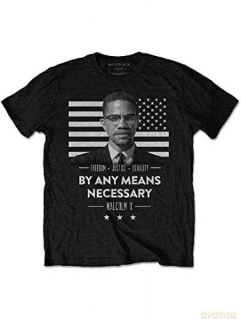 Malcolm X: Men's Tee: By Any Means Necessary (Small)