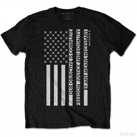 Malcolm X: Men's Tee: Freedom Flag (Medium)