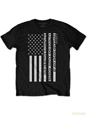 Malcolm X: Men's Tee: Freedom Flag (Medium)