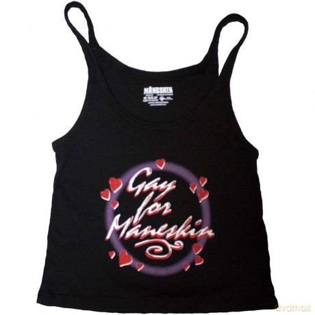 Maneskin: Unisex Tank T-Shirt: Gay For (Black) (Ex-Tour) (X-Large)