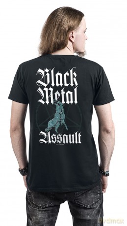 Marduk: Unisex T-Shirt: Black Metal Assault (Black) (Back Print) (X-Large)