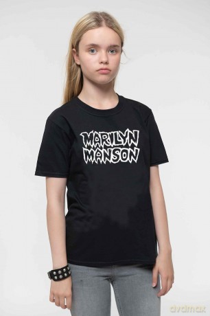 Marilyn Manson: Kids T-Shirt: Classic Logo (Black) (12-13 Years)