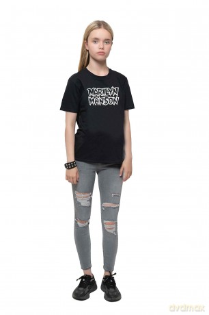 Marilyn Manson: Kids T-Shirt: Classic Logo (Black) (9-10 Years)