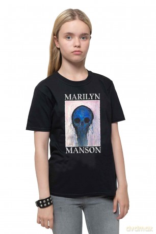 Marilyn Manson: Kids T-Shirt: Halloween Painted Hollywood (Black) (5-6 Years)