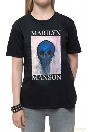 Marilyn Manson: Kids T-Shirt: Halloween Painted Hollywood (Black) (5-6 Years)